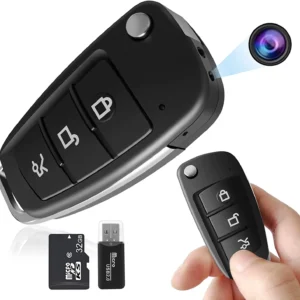 Spy Hidden Portable Mini Keychain Camera, 1080P Car Key Video Hidden Camera , HD Small Security DVR Camera with IR Night Vision, Spy Nanny Cam Mini Camera Video Recorder for Indoor and Outdoor
